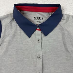 Annika Cutter & Buck Polo Shirt Women's XL Grey Drytec 50 UPF+‎ Active Stretch